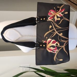 Dolce Vita DV Collection Embroidered Floral Tote Bag With Leather Handles